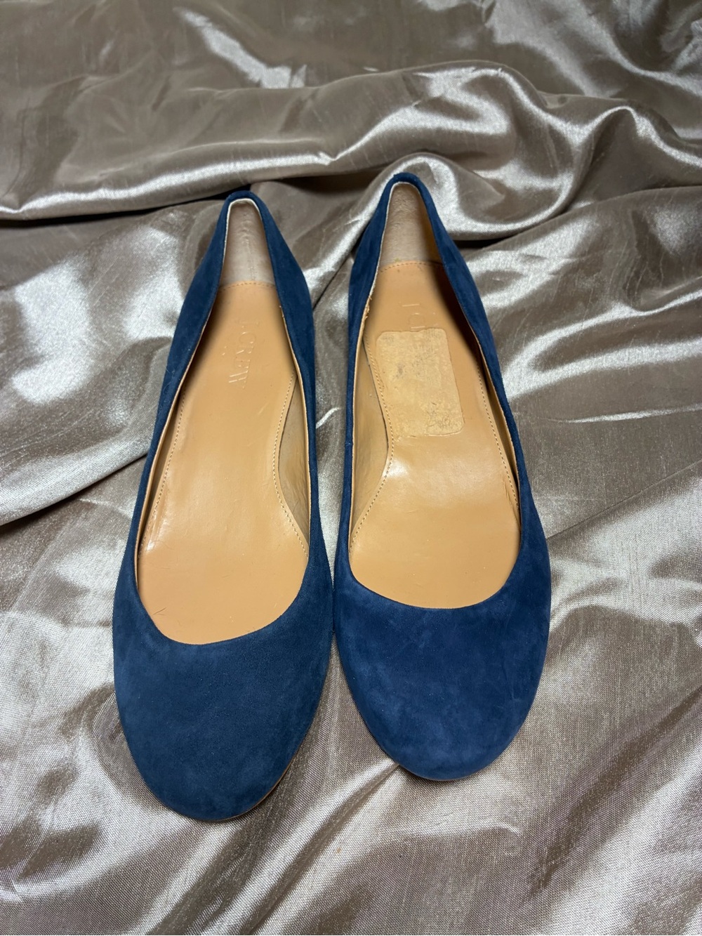 J.CREW Classic Women's Suede Ballet Flats in Navy Blue Size 6.5